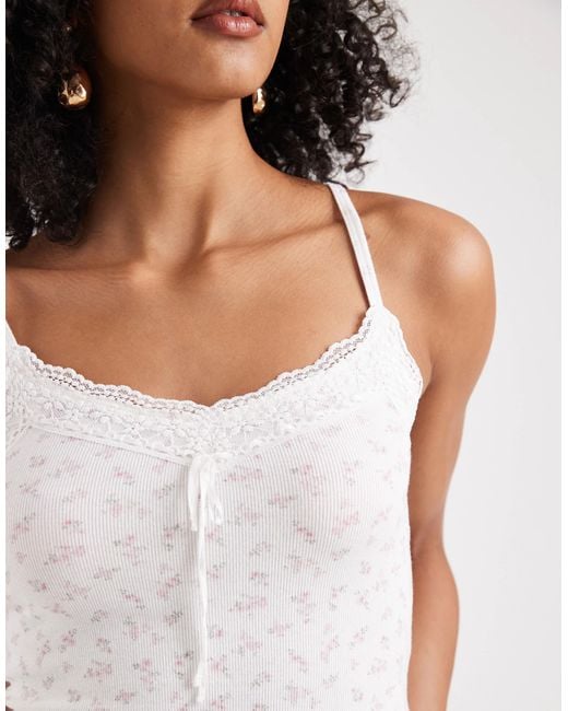 Hollister White – y2k – camisole-oberteil aus pointelle