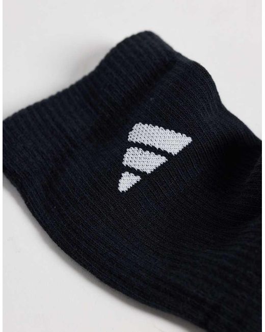 Adidas Originals Black Adidas Training 6 Pack Cushioned Crew Socks for men