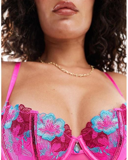 Ann Summers Shimmering Non Padded Balcony Bra With Floral 