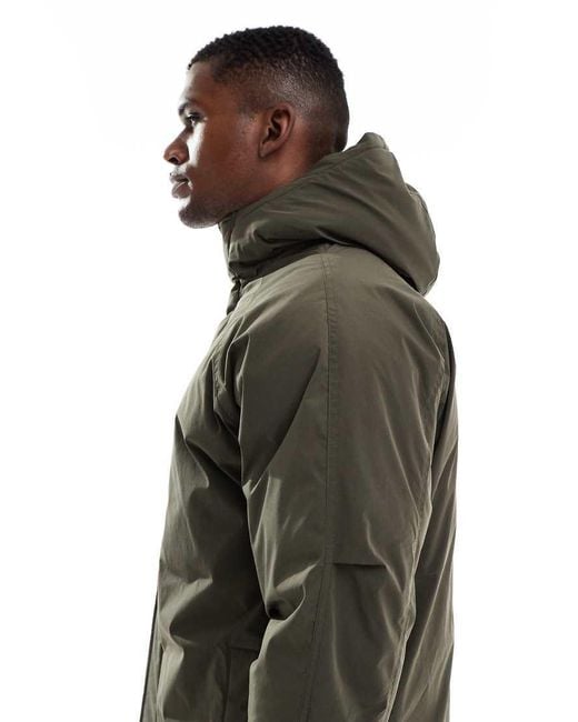 Jack & Jones Green Parka With Fleece Hood for men