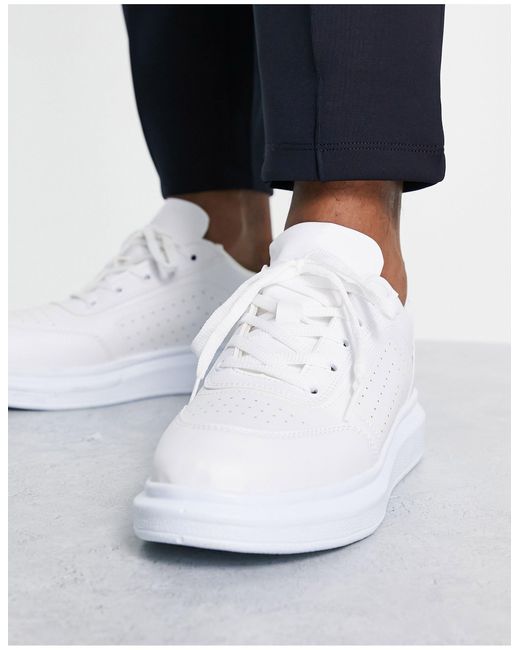 Bolongaro Trevor Lace-up Leather Look Sneakers in White for Men | Lyst