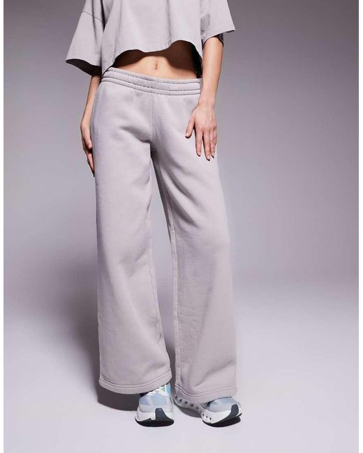 4505 Gray Petite Icon Rest Day Heavyweight 440gsm Cotton Wide Leg jogger