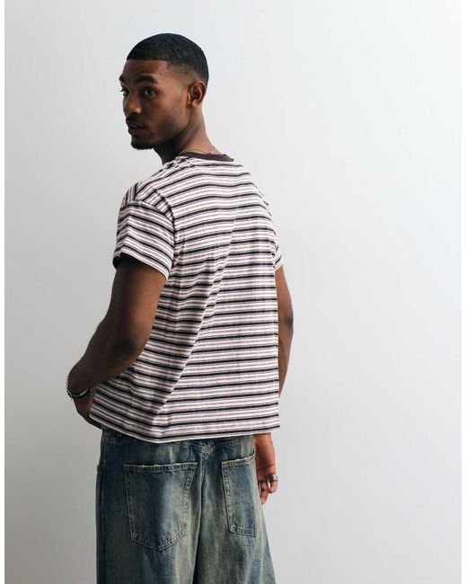 Weekday White T-shirt With Cap Sleeve Detail for men