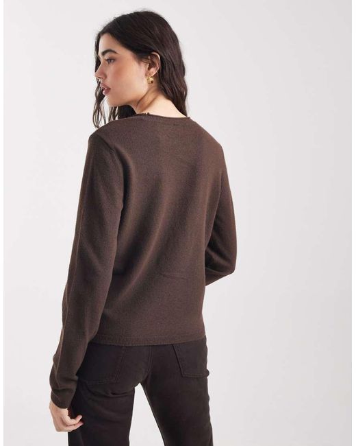 ONLY Blue Round Neck Knitted Top