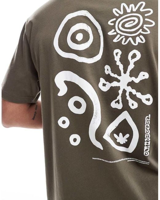 Camiseta Marrón Extragrande Con Estampado En La Espalda De Estilo Rupestre De -Azul Marino Only & Sons de hombre de color Brown