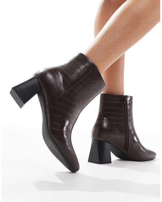 London Rebel Black Nova Mid Ankle Boots