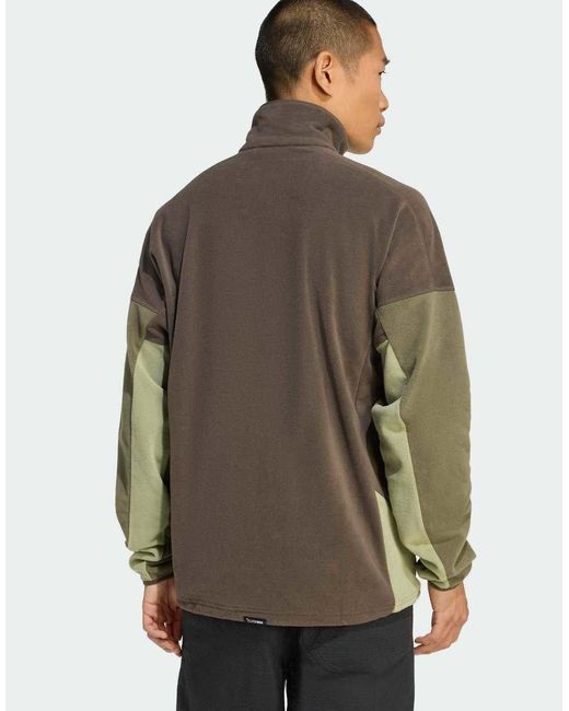 Adidas Originals Green Terrex Multi Climawarm Fleece Anorak for men