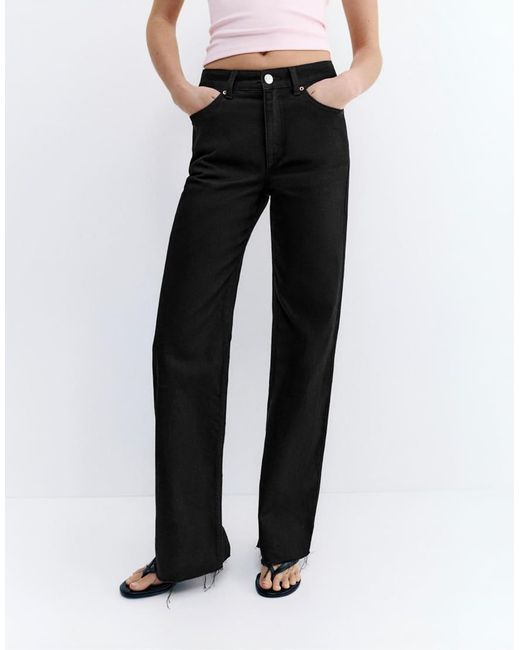 Pull&Bear Blue Straight Wide-leg Jeans