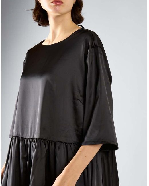 Glamorous Black Scallop Back Oversize Midi Dress
