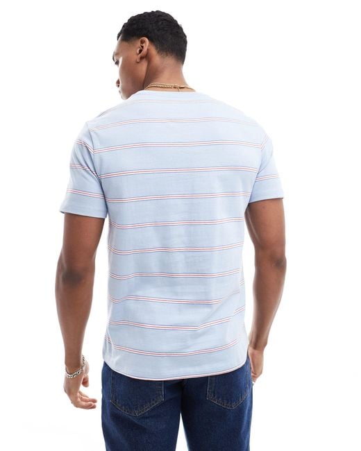 Levi's Blue Original Batwing Logo Stripe T-shirt for men