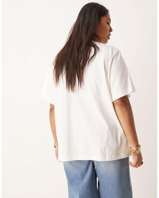 ASOS White Asos Design Curve Regular Fit T-shirt With Floral Fig Graphic