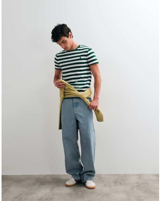 Polo Ralph Lauren White Striped Slim Fit T-shirt for men