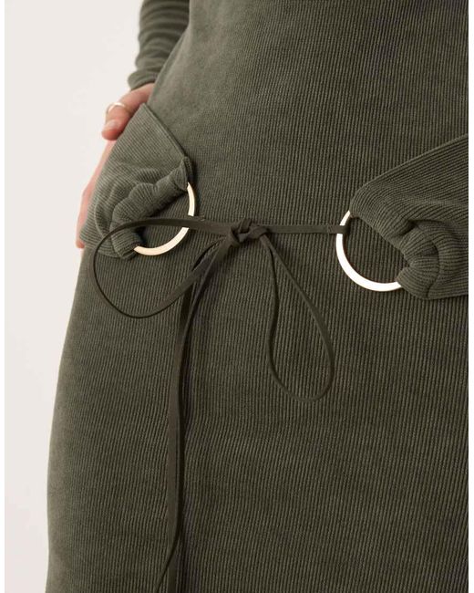 ASOS Green High Neck Cord Mini With Hardware