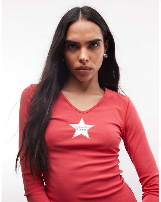 Frankie's Bikinis Red X Jennie Kim Long Sleeve Top
