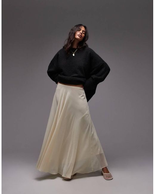 TOPSHOP Multicolor Sheer Full Circle Chiffon Skirt