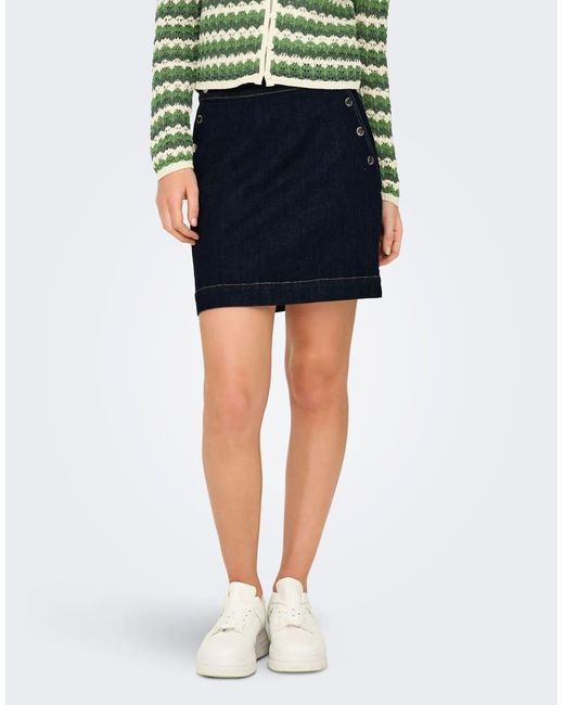 ONLY Green Denim Skirt