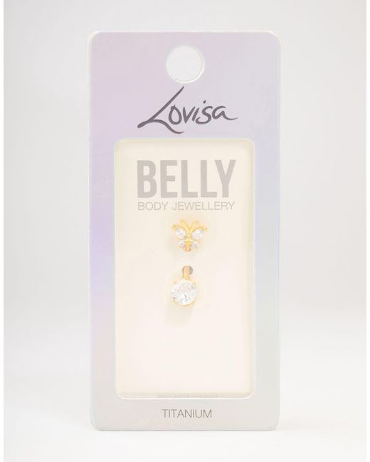 Lovisa White – es bauchnabelpiercing aus titan mit zirkonia-besatz