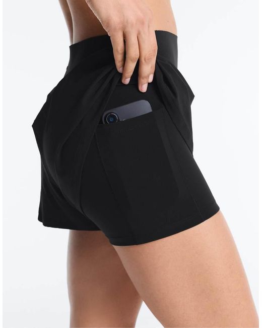 Oysho Black Compressive 10Cm Shorts With Pocket