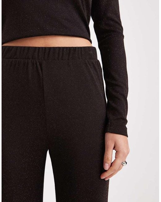 Vero Moda Brown Glitter Wide Leg Trouser Co-Ord
