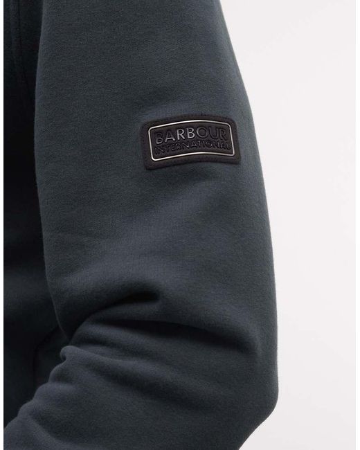 Barbour Blue Ehan Half Zip Logo Sweatshirt for men