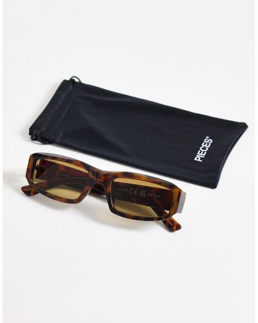 Pieces Multicolor Rectangular Sunglasses