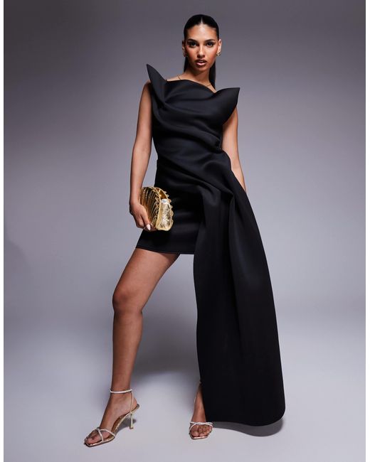 ASOS Black – schulterfreies minikleid aus stoff