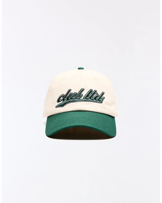 Bershka Green Embroidered Cap for men