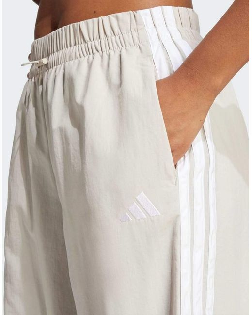 Adidas Originals Natural Essentials 3-Stripes Lifestyle Woven Parachute Tracksuit Bottoms