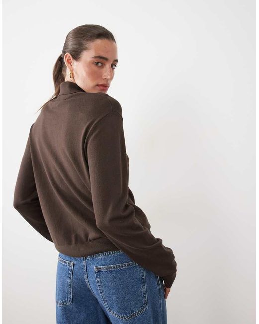 JJ Rebel Blue Knitted Roll Neck Top
