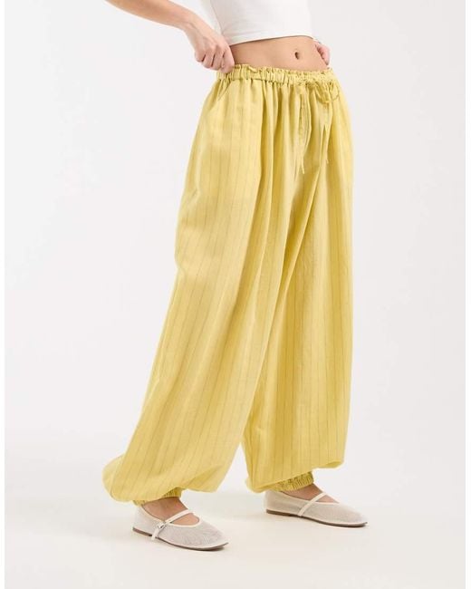 ASOS Yellow Pull On Balloon Trousers