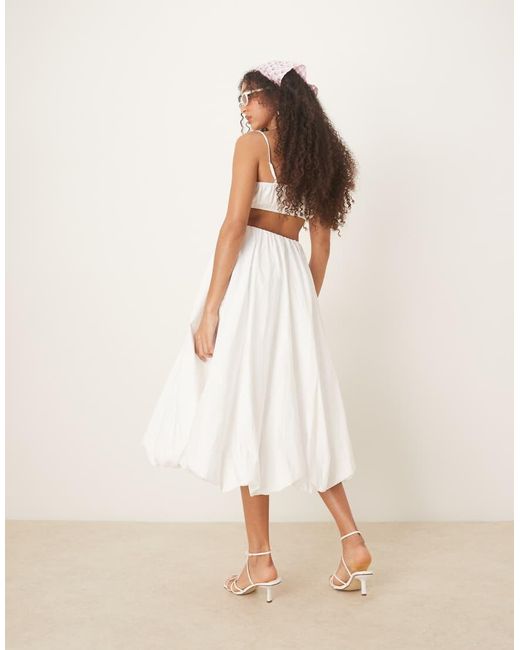 Abercrombie & Fitch Maxi Pofrok Met Hoge Taille in het Natural