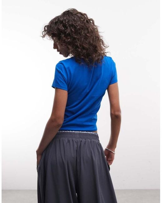 Collusion Blue Fitted T-shirt