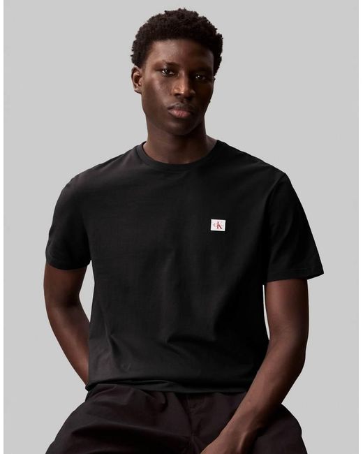Pack De 2 Camisetas De Color Blanco Y Negro Con Parche De Calvin Klein de hombre de color Black