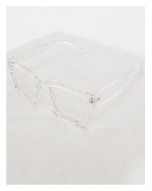 ASOS – eckige, transparente sonnenbrille in Brown für Herren