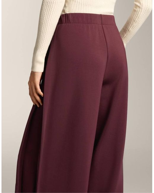 Oysho Red Cocoon Trousers With Side Pleat And Brushed Modal
