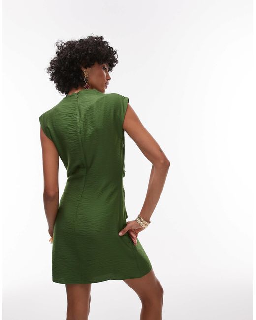 slim fit dress slacks Green Ruched Cowl Neck Mini Homecoming Dresses PH415 main image 1