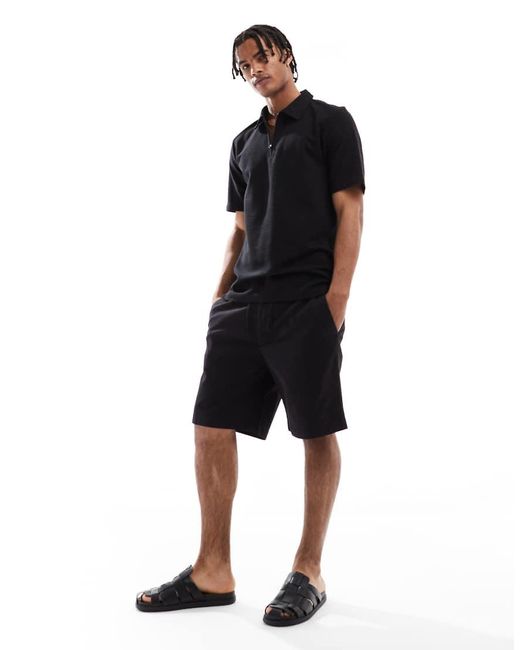 Jack & Jones Black Loose Fit Chino Short for men