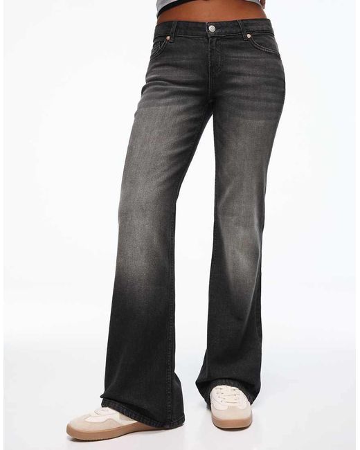 Bershka White Low Waist Bootcut Jeans