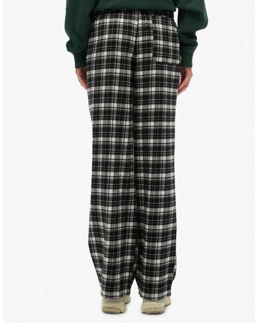 Superdry Green Cotton Check Elastic Trousers