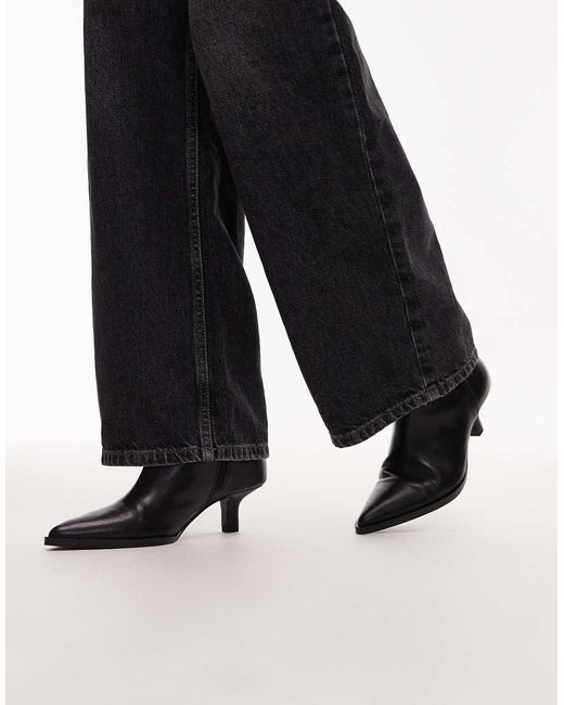 & Other Stories Blue Leather Pointed Toe Ankle Boots