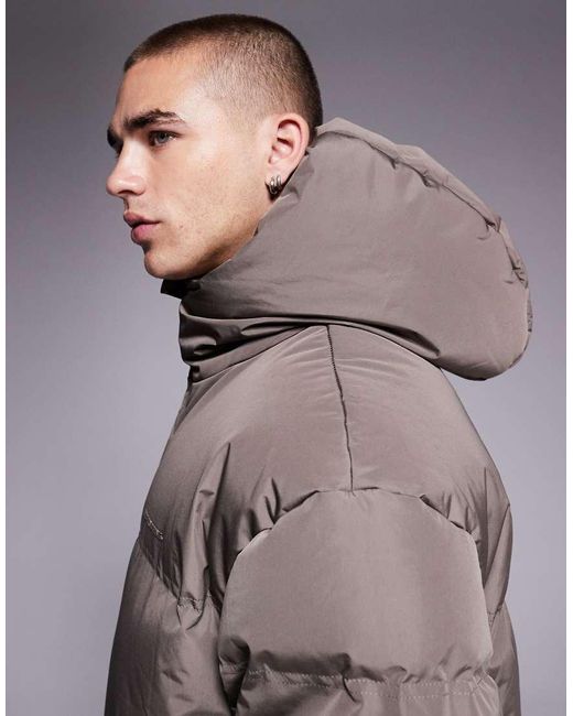 Good For Nothing Gray Hooded Puffer Jacket for men