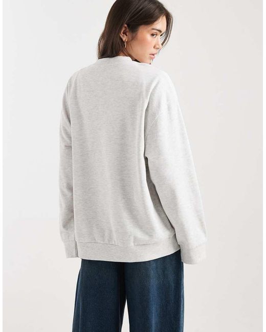 ASOS White Oversized Sweatshirt With 1998 Sports Graphic