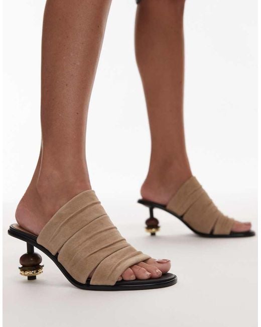 & Other Stories Brown Ball Detail Statement Sandalette Suede Sandals