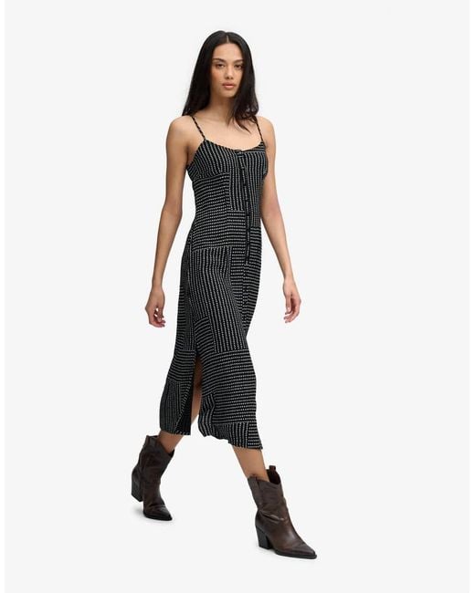 Superdry White Print Button Down Cami Midi Dress