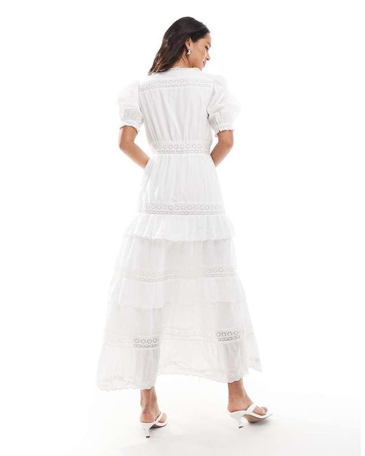 Miss Selfridge White Heritage Maxi Dress