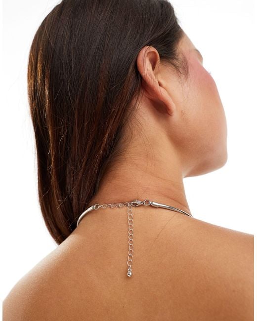 ASOS Brown Torque Choker With Crystal Flower Charm