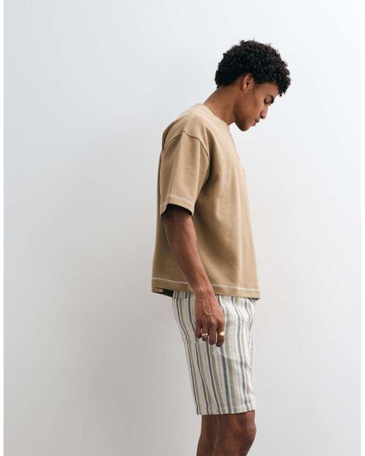Only & Sons White Tie Waist Shorts for men
