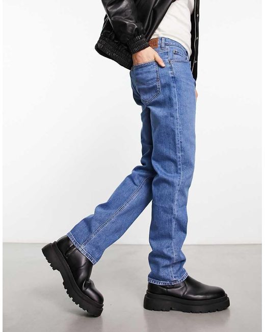 Lee Jeans Blue West Relaxed Straight Fit Jeans for men