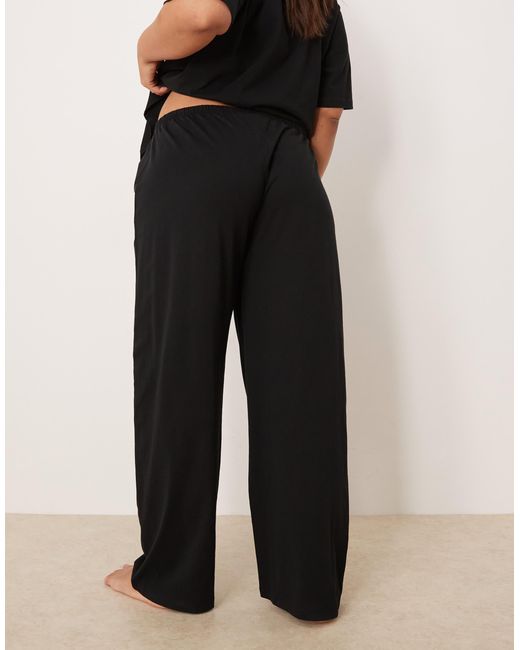 ASOS Black Asos Design Curve Mix & Match Cotton Pyjama Trouser