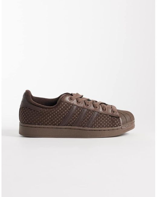 Adidas Originals Brown Superstar Ii Woven Trainers for men